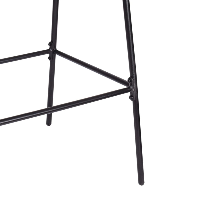 Ladd Outdoor Metal Wicker Barstool, Light Gray Faux Wicker, Set of 2 Default -DTYStore