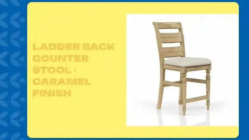 Ladder Back Counter Stool - Caramel Finish -DTYStore