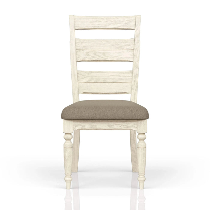 Ladder Back Side Chair - Whitewash Finish (Set of 2) Default -DTYStore