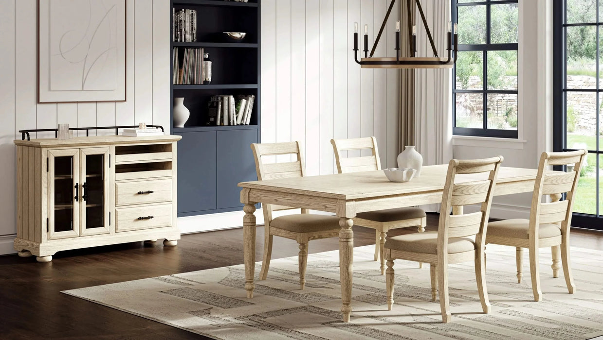 Ladder Back Side Chair - Whitewash Finish (Set of 2) Default -DTYStore