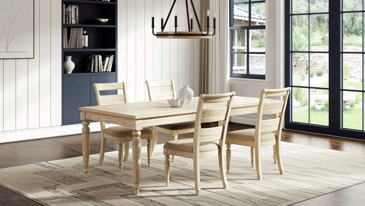 Ladder Back Side Chair - Whitewash Finish (Set of 2) Default -DTYStore