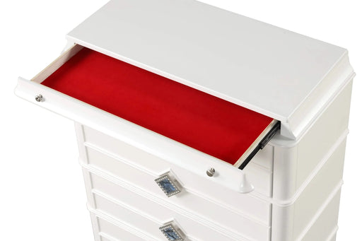 Laguna Modern Style 5 Pc King Upholstered Bedroom Set Made with Wood and Crystal Accents in White Default -DTYStore