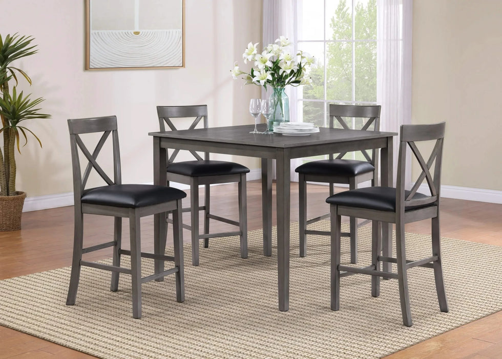 Lakewood Grey Pub Table + 4 stools Default -DTYStore