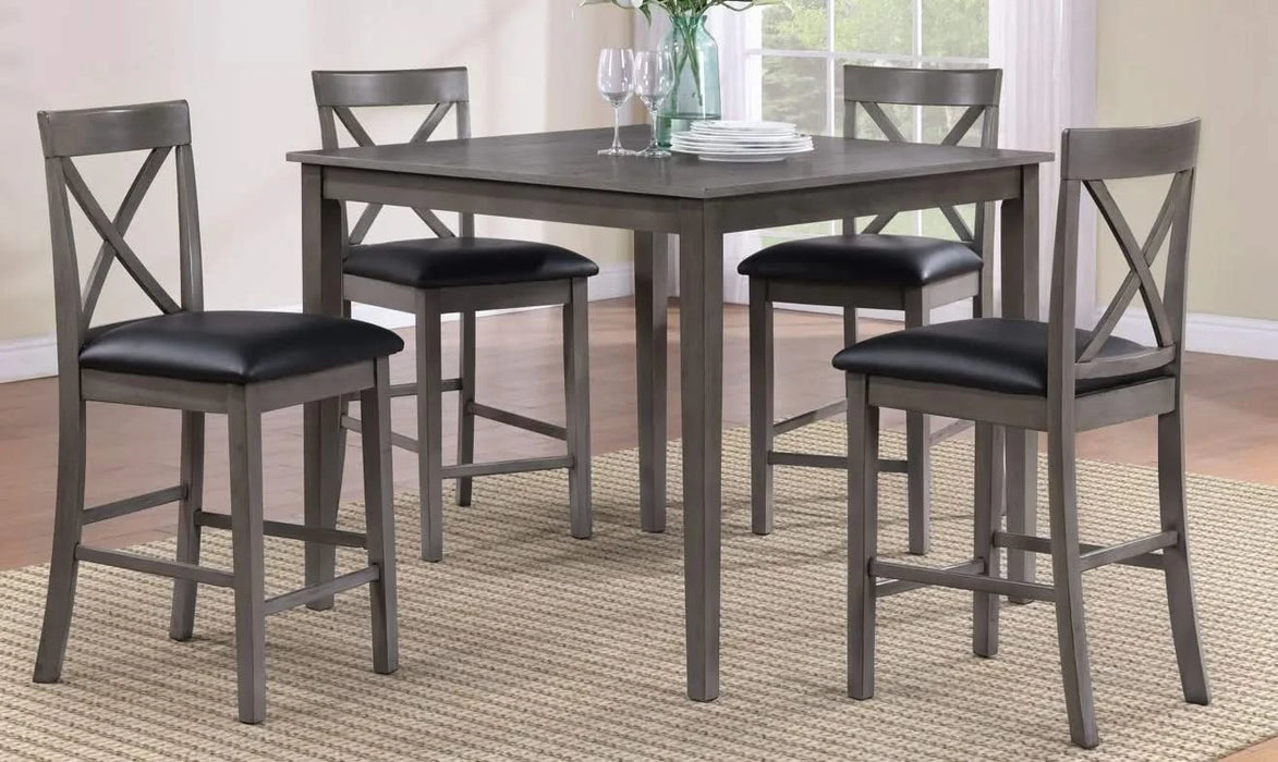 Lakewood Grey Pub Table + 4 stools Default -DTYStore