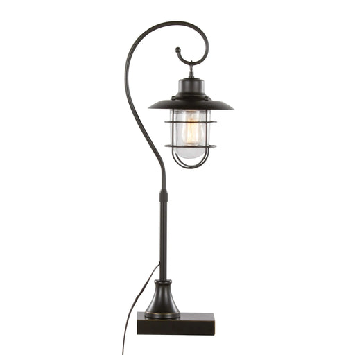 Landen 33' Contemporary Metal Task Lamp in Oil Rubbed Bronze with Clear Glass Shade from Grandview Gallery by LumiSource - Set of 2 Default -DTYStore