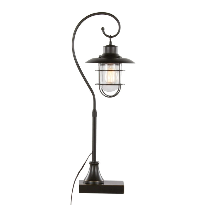 Landen 33' Contemporary Metal Task Lamp in Oil Rubbed Bronze with Clear Glass Shade from Grandview Gallery by LumiSource - Set of 2 Default -DTYStore