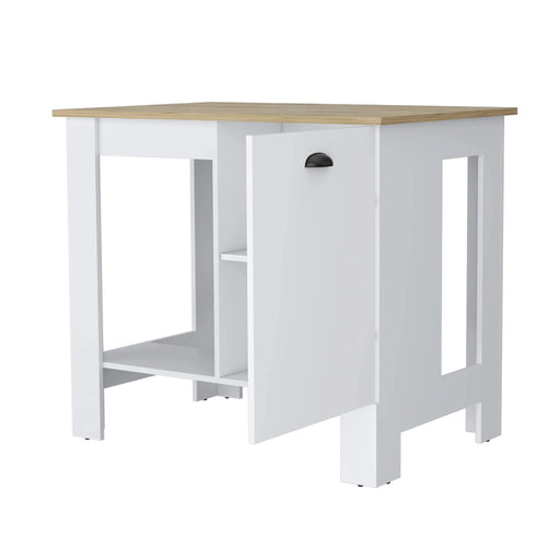 Lander Kitchen Island with Single Door and Lower Open Shelf Default -DTYStore