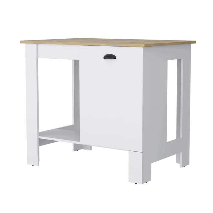 Lander Kitchen Island with Single Door and Lower Open Shelf Default -DTYStore