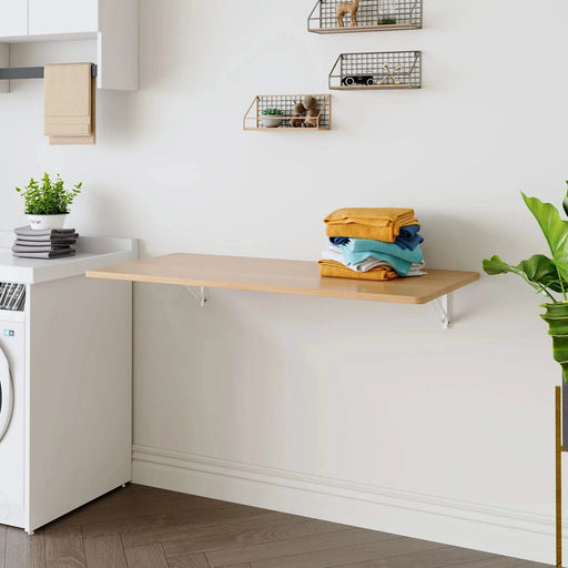 Laundry Room Folding Table Wall Mounted Folding Table for Small Spaces, Fold Down Desk, Workbench, Addition to Garage & Shed/Home Office/Laundry Room/Home Bar/Kitchen & Dining Room Default -DTYStore