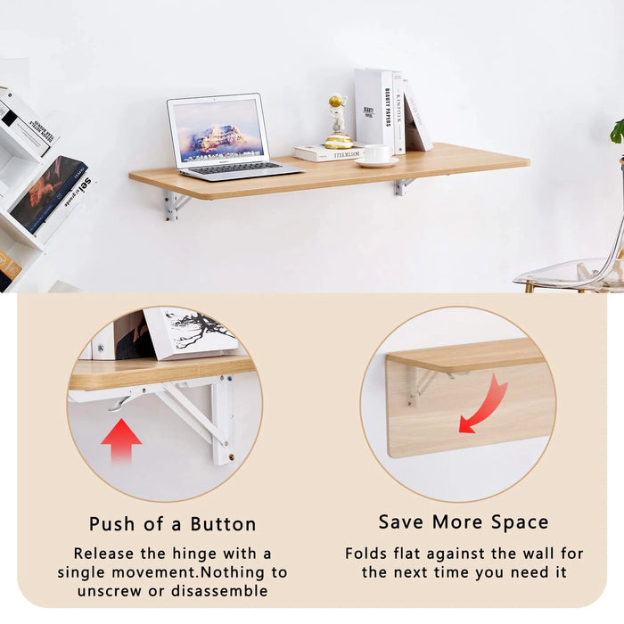 Laundry Room Folding Table Wall Mounted Folding Table for Small Spaces, Fold Down Desk, Workbench, Addition to Garage & Shed/Home Office/Laundry Room/Home Bar/Kitchen & Dining Room Default -DTYStore