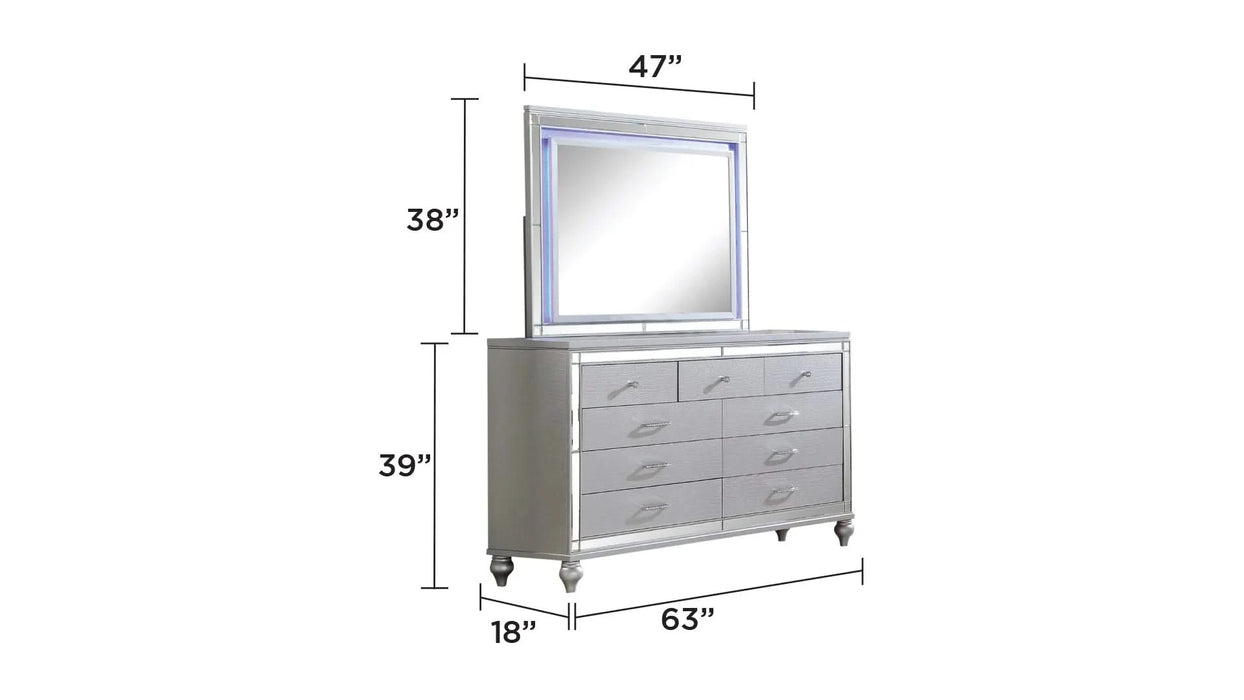 Lavish Modern Style 4 Pc King Bedroom Set Made with Fireplace in Headboard & TV stand in Footboard with Wood in Grey(CA INVENTORY) Default -DTYStore