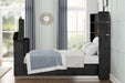 Lavish Modern Style 4 Pc Queen Bedroom Set Made with Fireplace in Headboard & TV stand in Footboard with Wood in Black(CA INVENTORY) Default -DTYStore