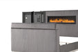 Lavish Modern Style 5 Pc Queen Bedroom Set Made with Fireplace in Headboard & TV stand in Footboard with Wood in Grey(CA INVENTORY) Default -DTYStore