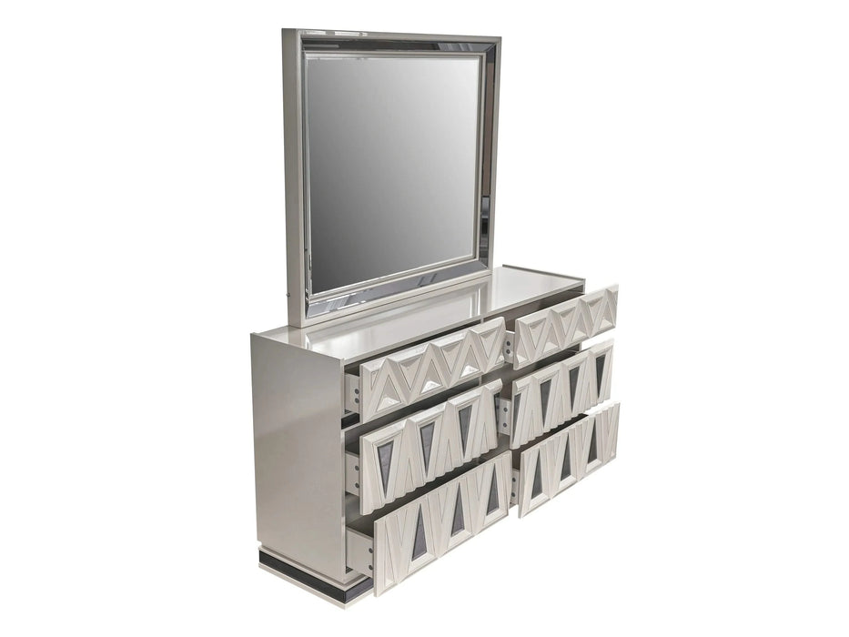 Lavita Modern & Contemporary Style 4 Pc Queen Upholstered Bedroom Set Made with Wood and Gold Accents in River Sand Grey (NJ Inventory) Default -DTYStore