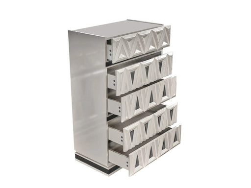 Lavita Modern & Contemporary Style 5 Pc King Upholstered Bedroom Set Made with Wood and Gold Accents in River Sand Grey Default -DTYStore