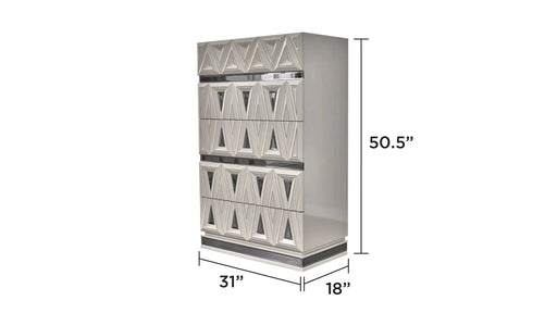 Lavita Modern & Contemporary Style 5 Pc King Upholstered Bedroom Set Made with Wood and Gold Accents in River Sand Grey Default -DTYStore