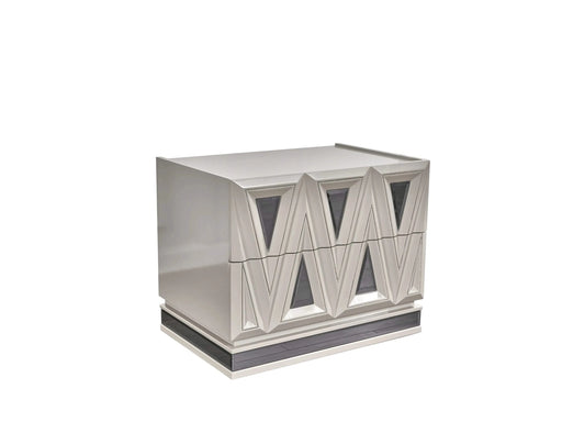 Lavita Modern & Contemporary Style 5 Pc King Upholstered Bedroom Set Made with Wood and Gold Accents in River Sand Grey Default -DTYStore