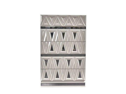 Lavita Modern & Contemporary Style 5 Pc Queen Upholstered Bedroom Set Made with Wood and Gold Accents in River Sand Grey Default -DTYStore