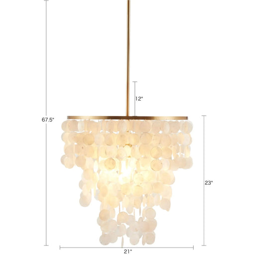 Layered Capiz Chandelier Default -DTYStore
