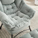 Lazy Chair with Ottoman, Modern Lounge Accent Chair with Armrests and a Side Pocket, Leisure Upholstered Sofa Chair Reading Chair with Footrest for Small Space, Corner Chair-Light green Default -DTYStore