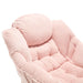 Lazy Chair with Ottoman, Modern Lounge Accent Chair with Armrests and a Side Pocket, Leisure Upholstered Sofa Chair Reading Chair with Footrest for Small Space, Corner Chair-Pink Default -DTYStore