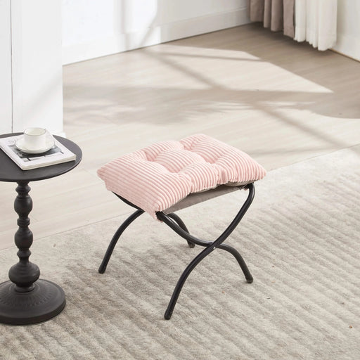 Lazy Chair with Ottoman, Modern Lounge Accent Chair with Armrests and a Side Pocket, Leisure Upholstered Sofa Chair Reading Chair with Footrest for Small Space, Corner Chair-Pink Default -DTYStore