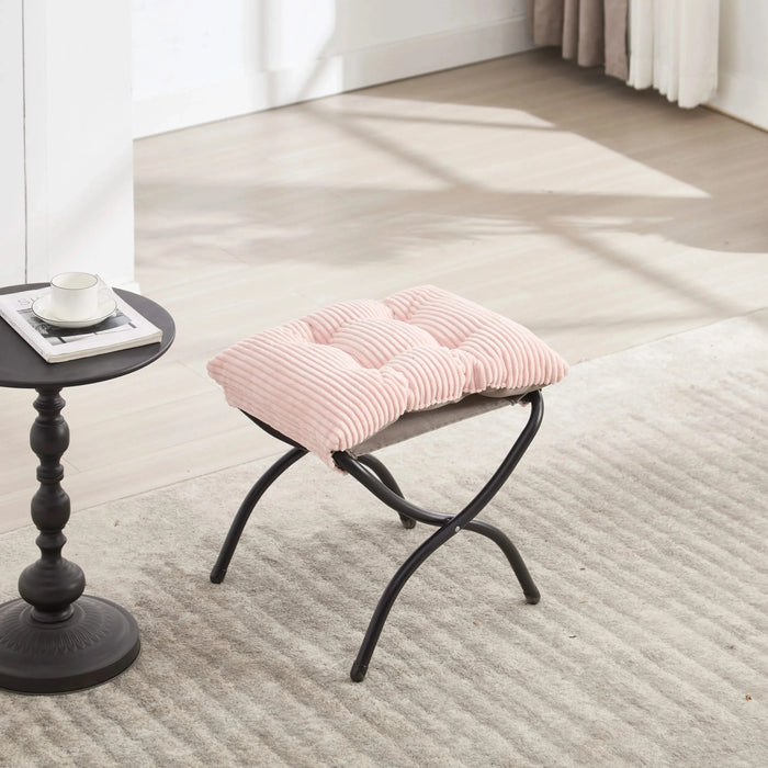 Lazy Chair with Ottoman, Modern Lounge Accent Chair with Armrests and a Side Pocket, Leisure Upholstered Sofa Chair Reading Chair with Footrest for Small Space, Corner Chair-Pink Default -DTYStore