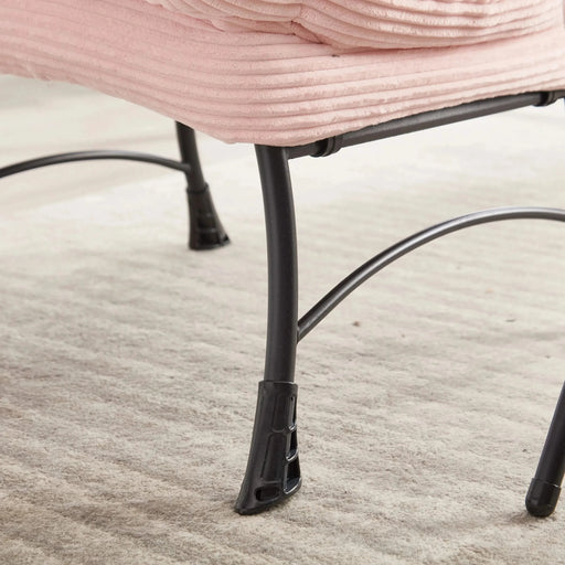 Lazy Chair with Ottoman, Modern Lounge Accent Chair with Armrests and a Side Pocket, Leisure Upholstered Sofa Chair Reading Chair with Footrest for Small Space, Corner Chair-DTYStore