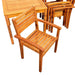 Leadville Eucalyptus Outdoor Square Dining Set With 4 Stacking Armchairs Natural Oil -DTYStore
