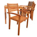Leadville Eucalyptus Outdoor Square Dining Set With 4 Stacking Armchairs Natural Oil -DTYStore