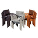 Leadville Eucalyptus Outdoor Square Dining Set With 4 Stacking Armchairs Natural Oil -DTYStore