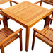 Leadville Eucalyptus Outdoor Square Dining Set With 4 Stacking Armchairs Natural Oil -DTYStore