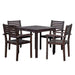 Leadville Eucalyptus Outdoor Square Dining Set With 4 Stacking Armchairs Natural Oil -DTYStore