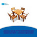 Leadville Eucalyptus Outdoor Square Dining Set With 4 Stacking Armchairs -DTYStore
