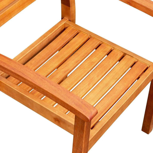 Leadville Eucalyptus Outdoor Square Dining Set With 4 Stacking Armchairs Natural Oil -DTYStore