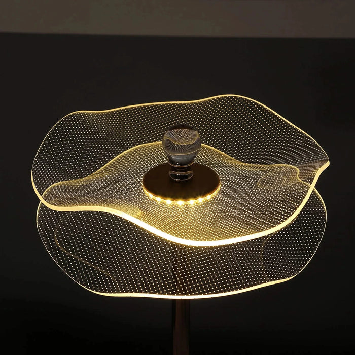 Led Acrylic Copper Gold Luminaire Table Lamp for Living Room, Nightstand Bedside Table Lamp for Bedroom, LED Lamp Default -DTYStore