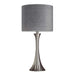 Lenuxe 24' Contemporary Metal Table Lamp in Brushed Nickel with Grey Textured Linen Shade from Grandview Gallery by LumiSource - Set of 2 Default -DTYStore