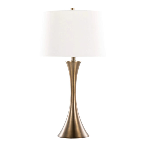 Lenuxe 29' Contemporary Metal Table Lamp in Matte Golden Bronze with Off-White Linen Shade from Grandview Gallery by LumiSource - Set of 2 Default -DTYStore