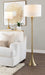 Lenuxe 65' Contemporary Metal Floor Lamp in Gold Metal with White Linen Shade from Grandview Gallery by LumiSource Default -DTYStore