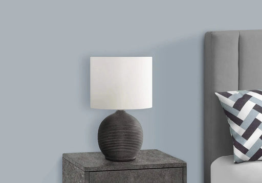 Lighting, 16'h, Black Resin, Ivory / Cream Shade, Contemporary Default -DTYStore