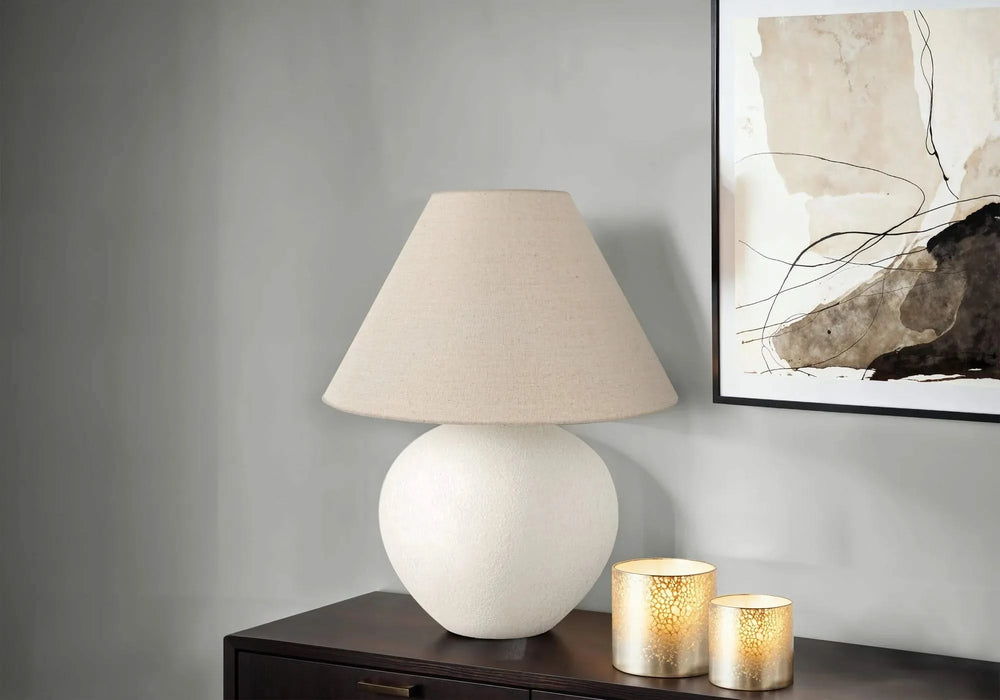 Lighting, 16'h, Table Lamp, Cream Shade, Cream Ceramic, Contemporary Default -DTYStore