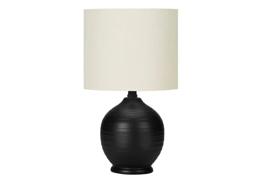 Lighting, 17'h, Table Lamp, Black Ceramic, Ivory / Cream Shade, Transitional Default -DTYStore