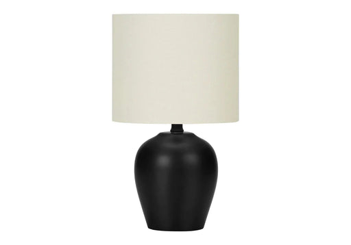 Lighting, 17'h, Table Lamp, Black Ceramic, Ivory / Cream Shade, Transitional Default -DTYStore