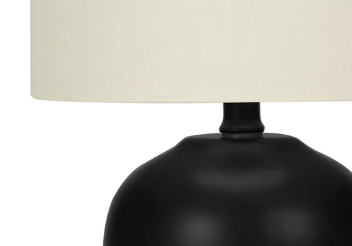Lighting, 17'h, Table Lamp, Black Ceramic, Ivory / Cream Shade, Transitional Default -DTYStore