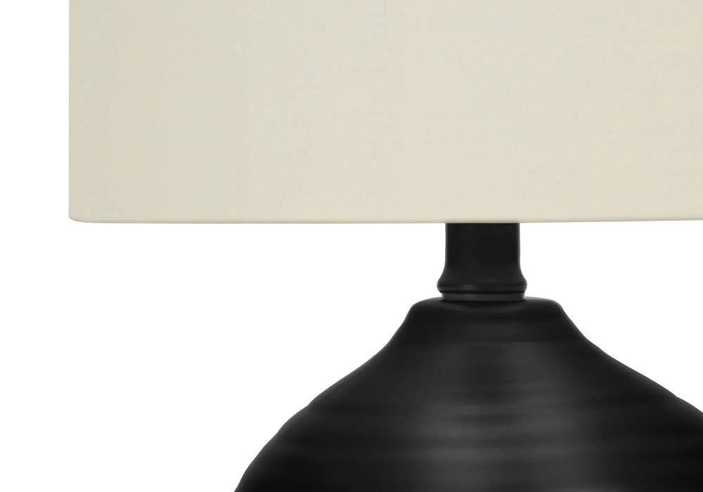 Lighting, 17'h, Table Lamp, Black Ceramic, Ivory / Cream Shade, Transitional Default -DTYStore