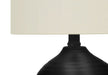 Lighting, 17'h, Table Lamp, Black Ceramic, Ivory / Cream Shade, Transitional Default -DTYStore