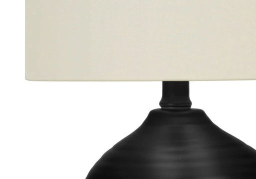 Lighting, 17'h, Table Lamp, Black Ceramic, Ivory / Cream Shade, Transitional Default -DTYStore