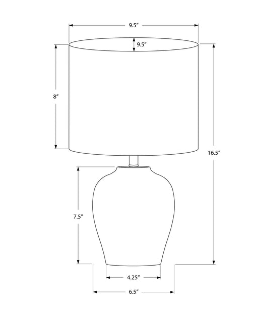 Lighting, 17'h, Table Lamp, Black Ceramic, Ivory / Cream Shade, Transitional Default -DTYStore