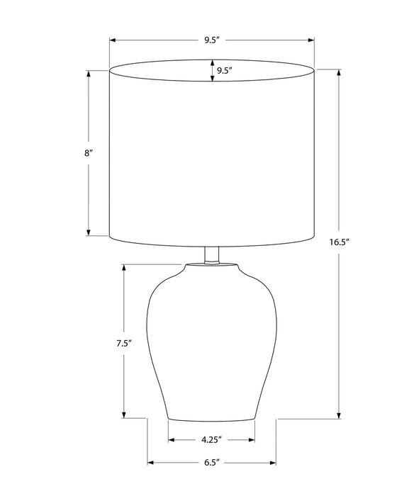 Lighting, 17'h, Table Lamp, Black Ceramic, Ivory / Cream Shade, Transitional Default -DTYStore