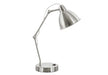 Lighting, 17'h, Table Lamp, Usb Port Included, Nickel Metal, Nickel Shade, Modern Default -DTYStore
